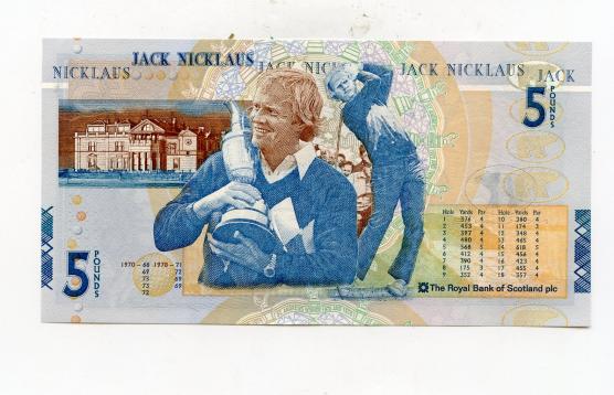 Jack Nicklaus £5 Commemorative Royal Bank of Scotland £5