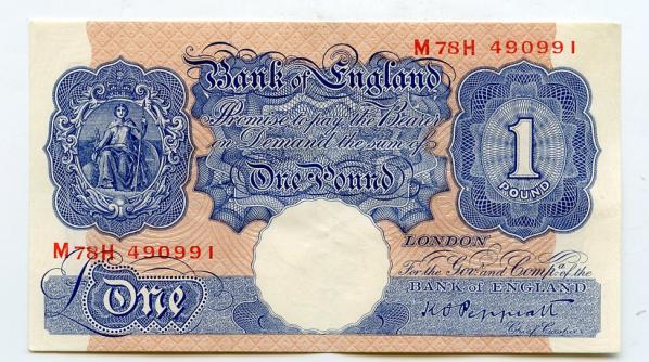 Bank of England £1 One Pound Note . March 1940 Prefix M78H