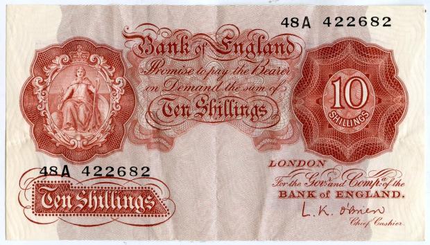 Bank of England Replacement 10 Shilling Note 1955