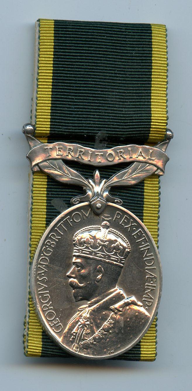 Territorial Efficiency Medal :Pte J Moodie, 9th Battalion  Argyll and Sutherland Highlanders