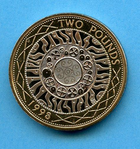 UK 1998 Proof Standard Design £2 Coin
