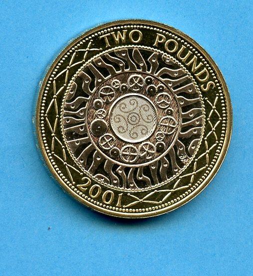 UK 2001 Proof Standard Design £2 Coin