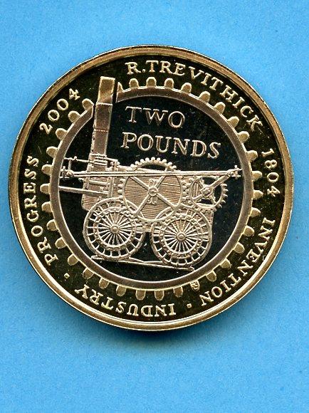 UK 2004 Trevithick Steam Locomotive Proof £2 Coin