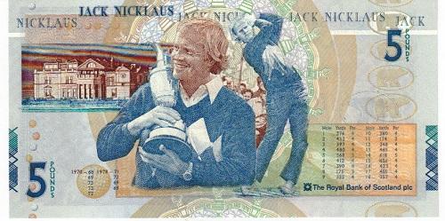 Jack Nicklaus £5 Commemorative Royal Bank of Scotland £5 With Folder