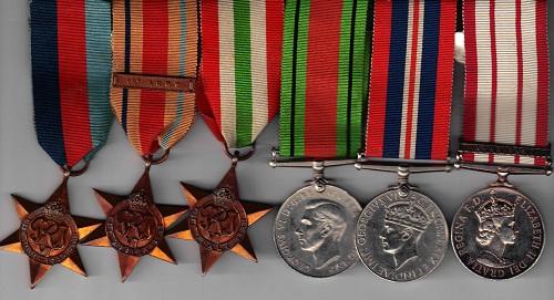 World War 2 & NGS Near East Medals to D Shoebridge NAAFI