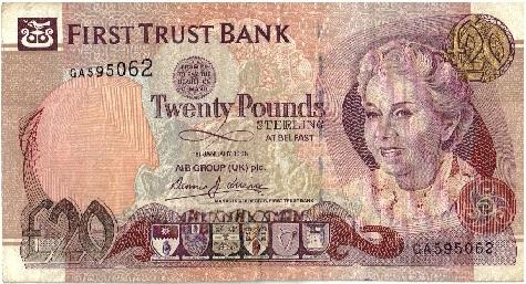Northern Ireland First Trust Bank £20 Banknote  Dated 1st January 1998