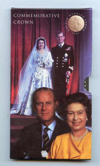 UK 1997 Brilliant Uncirculated £5 Coin Golden Wedding Commemorative
