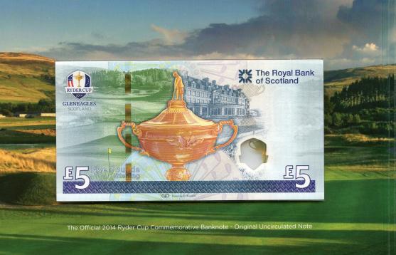 The 2014 Ryder Cup Commemorative £5 Banknote