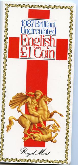 1987 Brilliant Uncirculated £1 United Kingdom English Reverse Coin