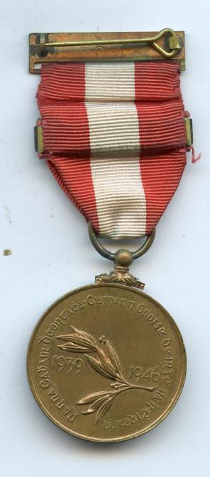 Eire Ireland Emergency Medal 1939-46 Volunteer Aid Division Irish Red Cross
