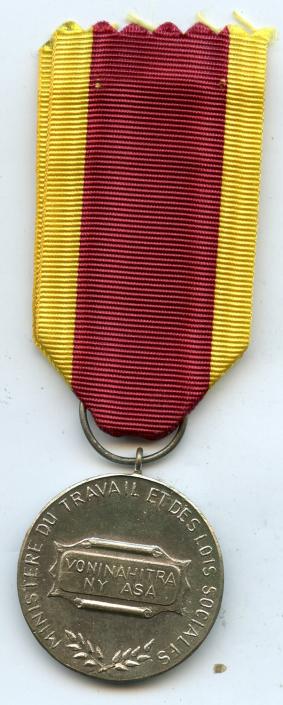 Madagascar Medal of Labour 15 Year Service Medal