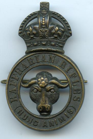 Kaffrarian Rifles Kings Crown Cap Badge 