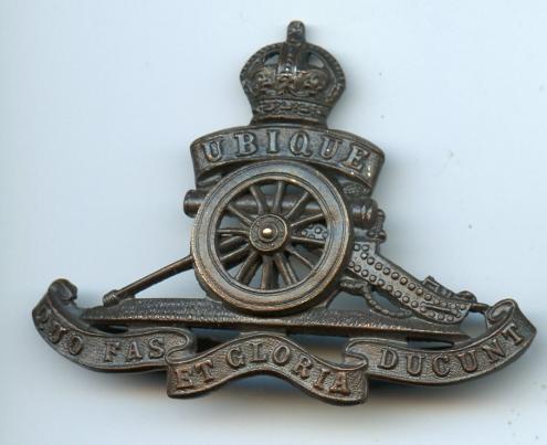 Royal Artillery Kings Crown Officers Cap Badge