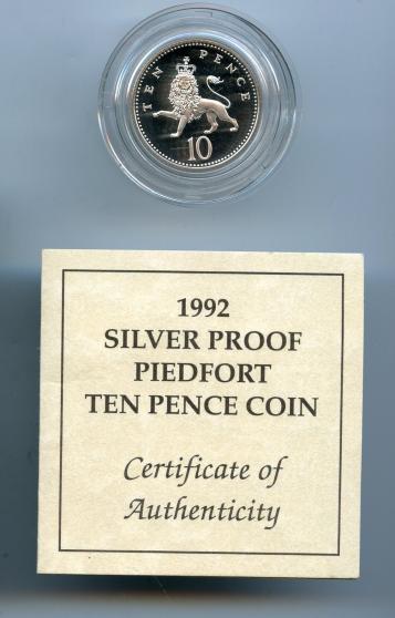 1992 Royal Mint Silver Proof Piedfort 10p Coin