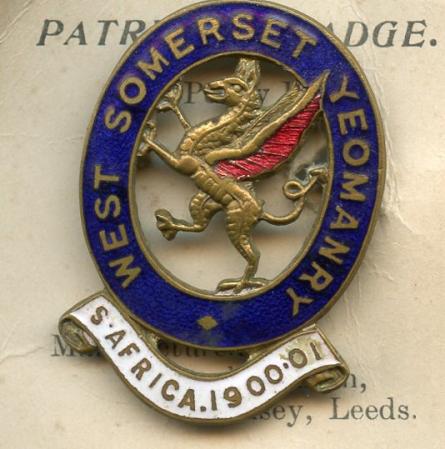 West Somerset Yeomanry Sweetheart Badge