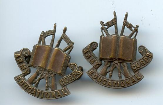 Army Education Corps Officers Service Dress Collar Badges