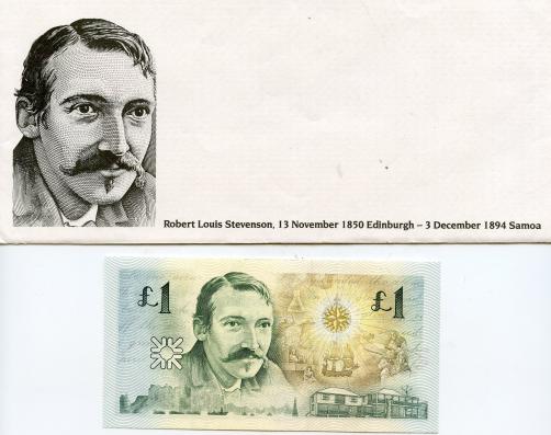 Royal Bank of Scotland Robert Louis Stevenson  Commemorative £1 Banknote With Folder