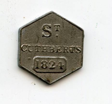 Saint Cuthberts Edinburgh Scottish Communion Token 1824