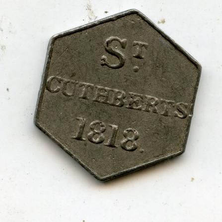 Saint Cuthberts Edinburgh Scottish Communion Token 1818