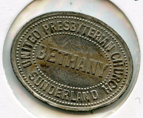  Sunderland Bethany U.P English Communion   Church Token 