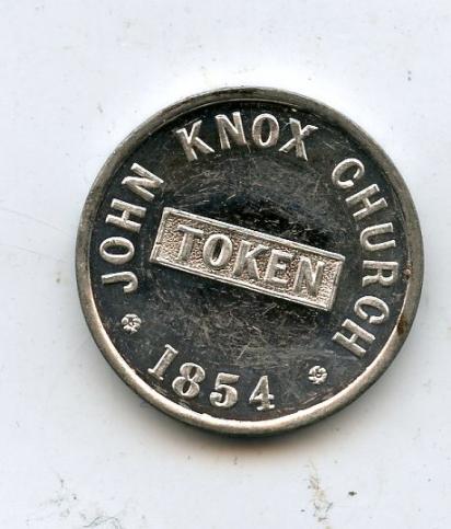  John Knox  Newcastle 1854 English  Communion   Church Token