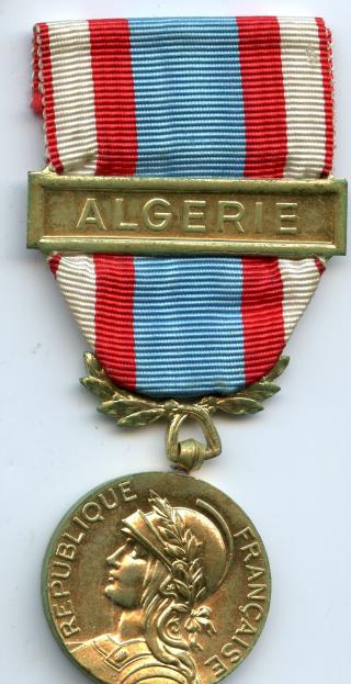 France Medal for Operations in North Africa Bar Algerie