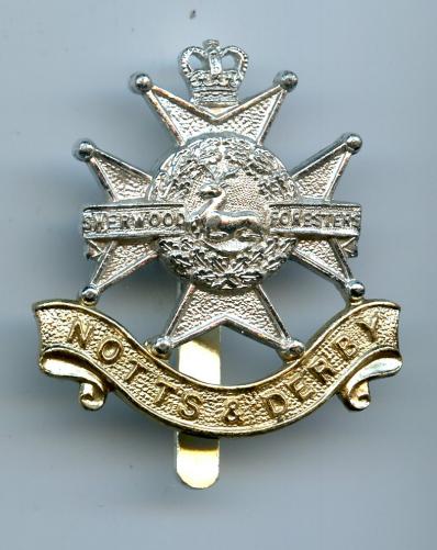  Nottinghamshire & Derbyshire Regiment Anodised Cap Badge