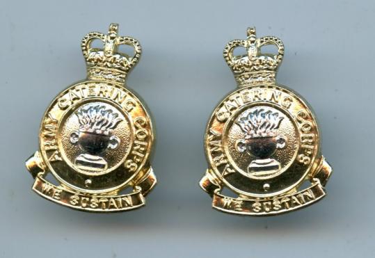 Pair of ACC Army Catering Corps Cap Badges