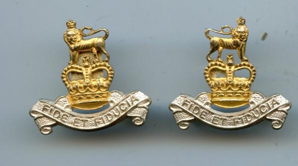 Pair of Royal Army Pay Corps  RAPC Officers Collar Badges