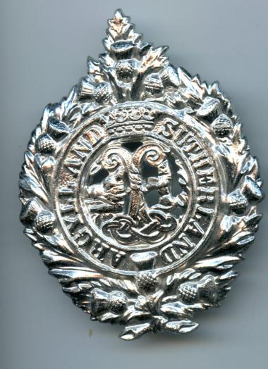 The Argyll & Sutherland Highlanders  Anodised Cap Badge