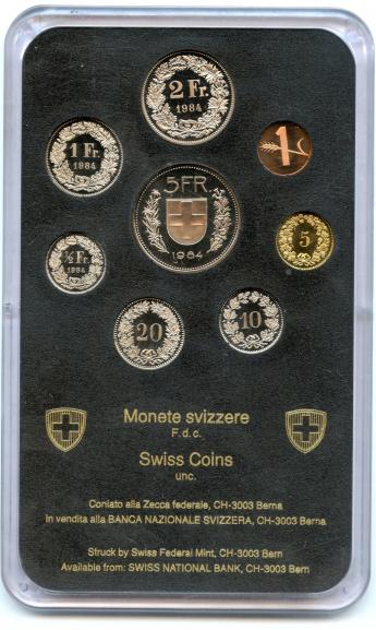 1984 Switzerland Mint Set of Coins
