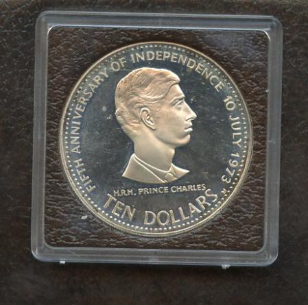 Bahamas Fifth Anniversary of Independence 1978 Silver Proof $10 Coin