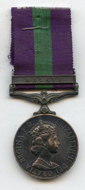 GSM Medal 1918-62 ; 1 Bar : Malaya: Pte D Burke, Loyal North Lancashire Regiment