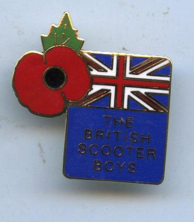 British Scotter Boys Badge With Poppy