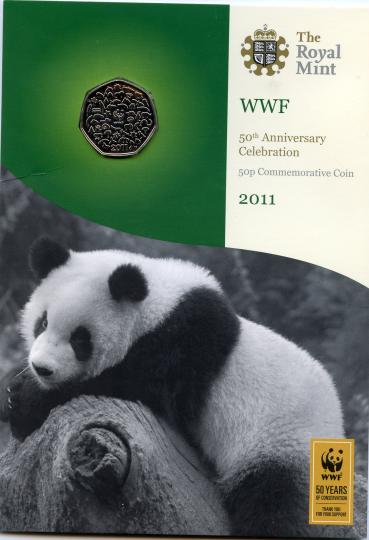 2011  Brilliant Uncirculated WWF  50 Pence Coin