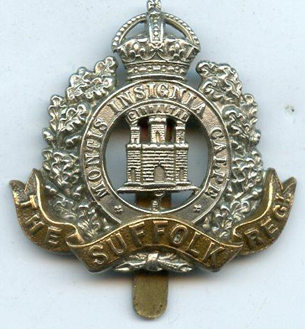 Suffolk Regiment Kings Crown Cap Badge