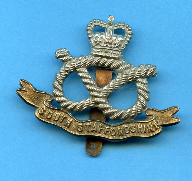 South Staffordshire Regiment Queen's Crown Cap Badge