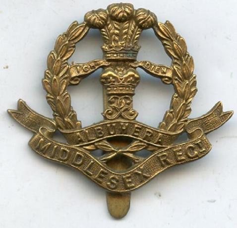 The Middlesex Regiment Brass Cap Badge