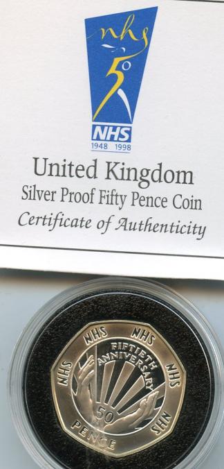 UK 1998 Silver Proof 50 Pence Coin Set
