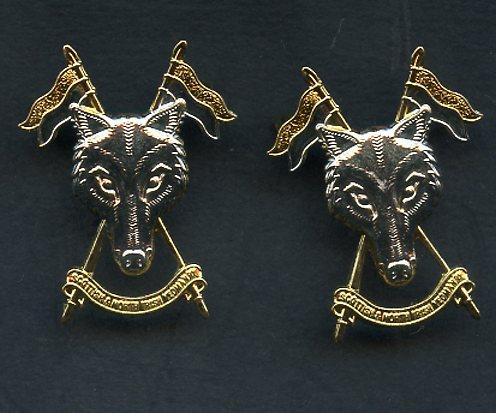 Pair of  SNIY. Scottish &  North Irish Yeomanry  Collar Badges