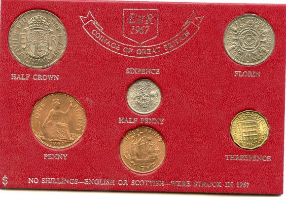 UK 1967 Uncirculated  Coin Set