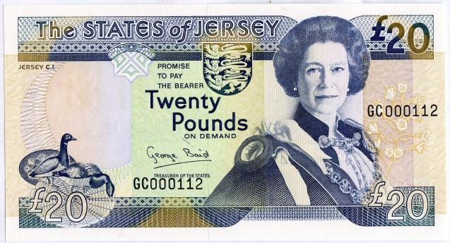Jersey Twenty Pounds £20 Low Serial Number  Banknote 1993