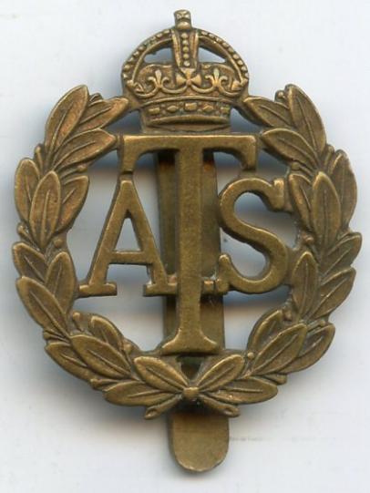 Auxiliary Territorial Service .ATS Brass Cap Badge