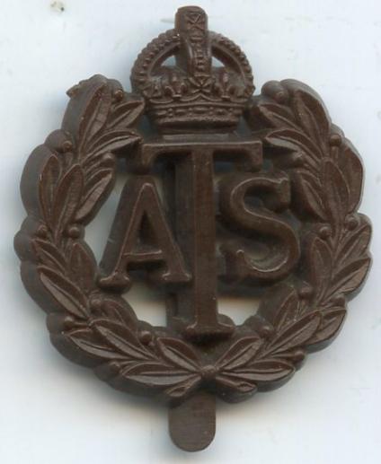 Auxiliary Territorial Service .ATS Bakelite Cap Badge