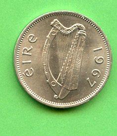 Ireland Eire. 1967 Sixpence Coin