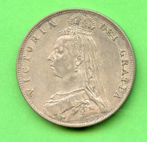 U.K.1890 Victorian Half Crown Coin