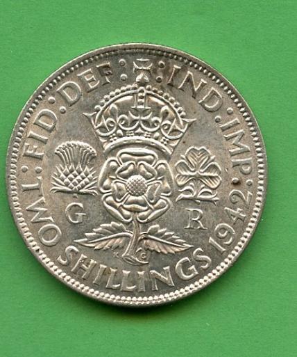 UK 1942 George VI  Florin Coin