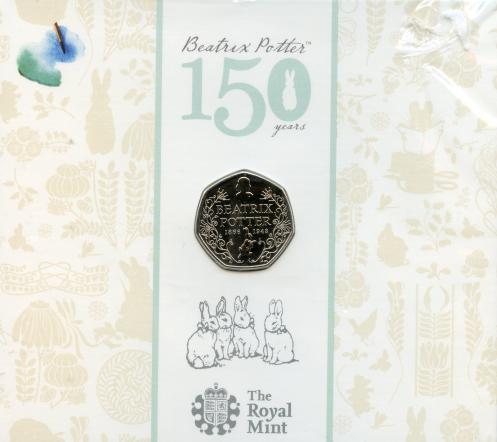 UK 2016 150th Anniversary of Beatrix Potter 50p Pence Uncirculated Coin