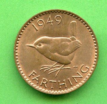 UK  Farthing Coin 1949