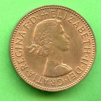 UK Halfpenny Coin 1958
